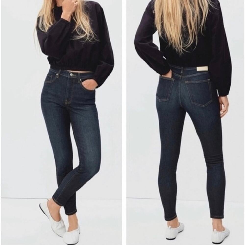 EVERLANE The High Rise Skinny Jean Deep Indigo Womens Size 28 Ankle